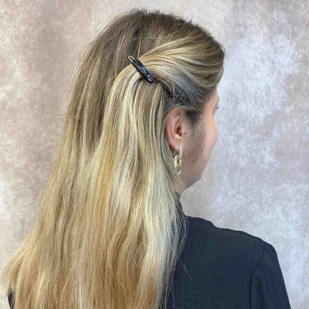Barrette à cheveux Philomène Noire Nacrée