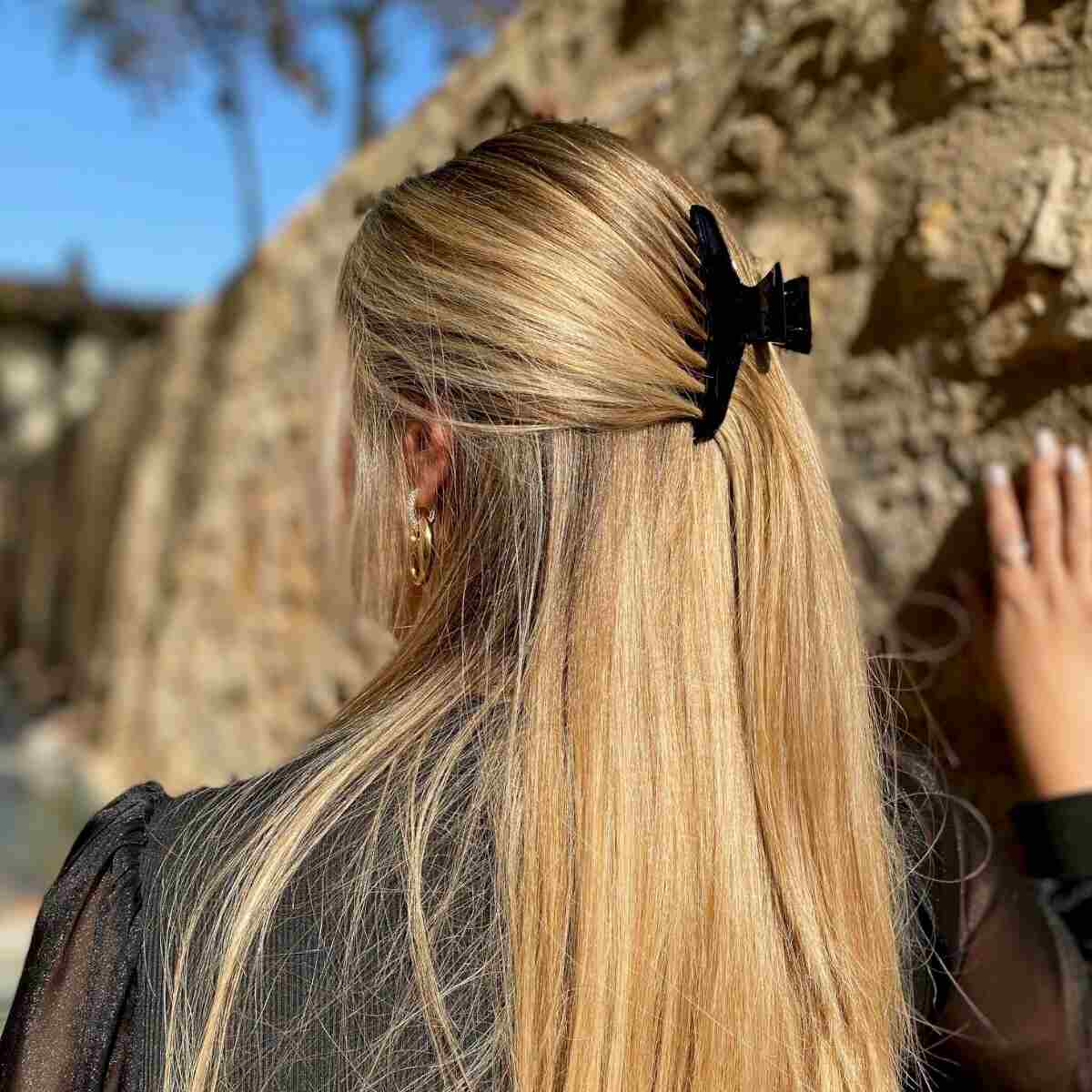 Grande Pince à cheveux noire 9 cm