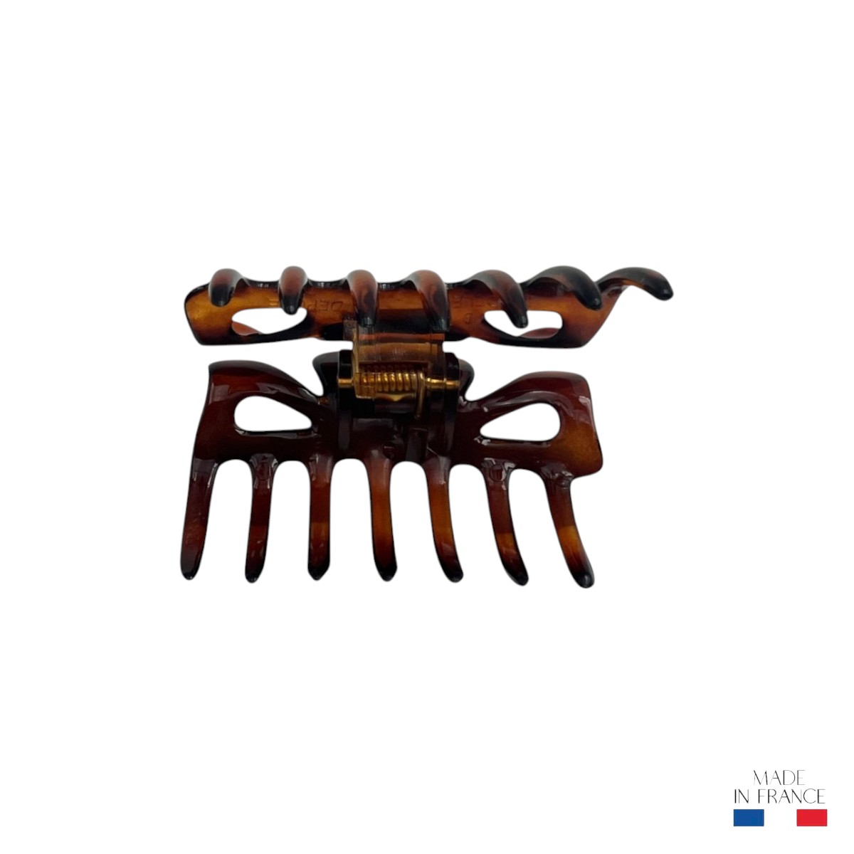 pince à cheveux crabe classique marron injecté 6,3 cm 3-Photoroom