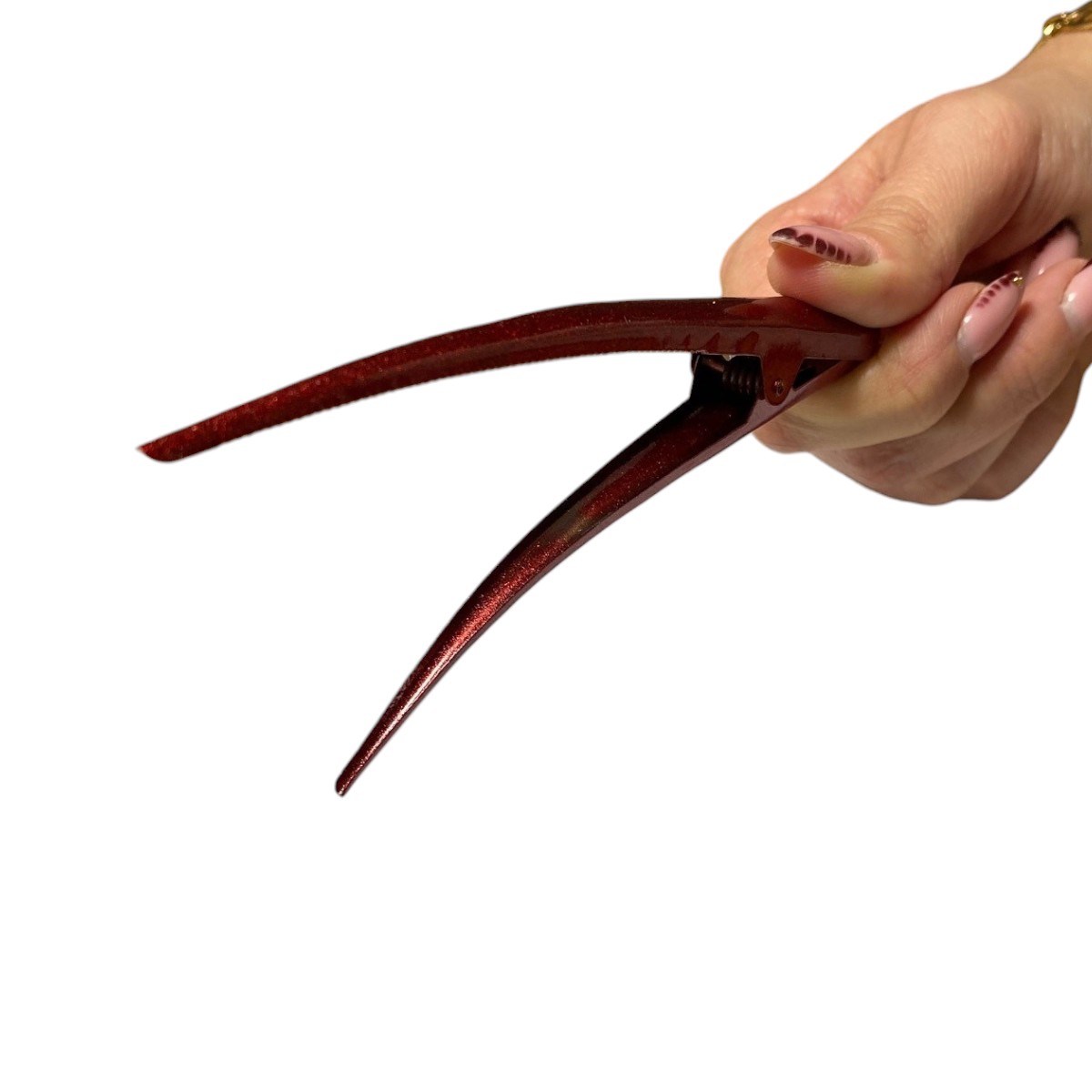 pince à cheveux pélican classique rouge pailleté 3-Photoroom