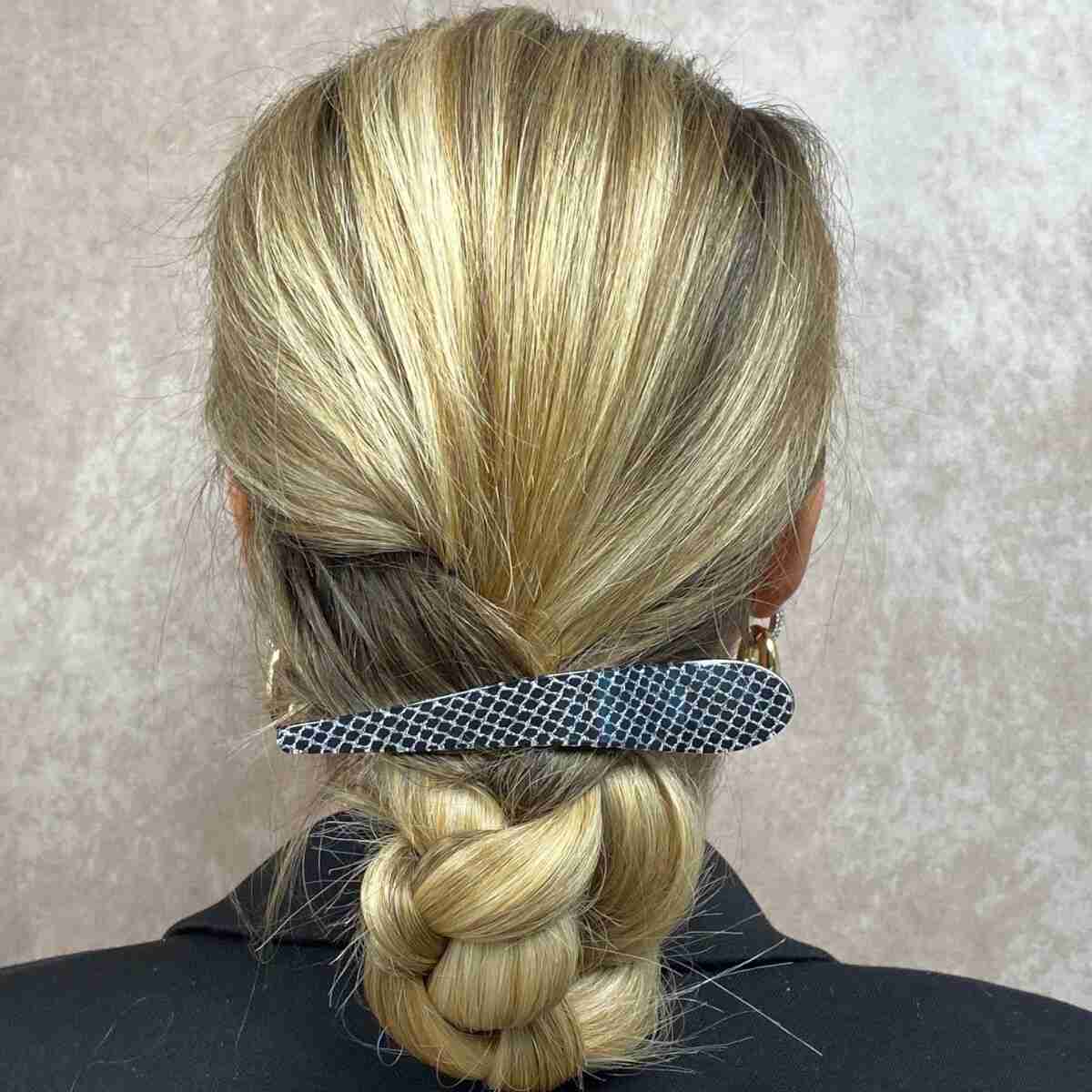 grande pince à cheveux pélican noir filaments argenté 3-Photoroom