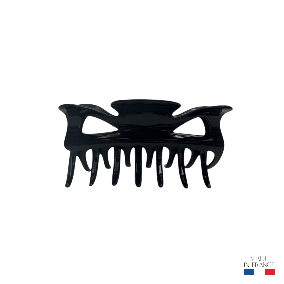 Grande pince à cheveux noire 8,5 cm