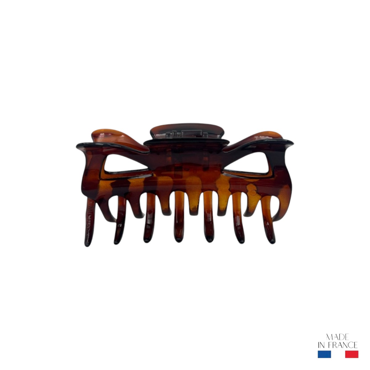 Pince à cheveux marron 8,5 cm