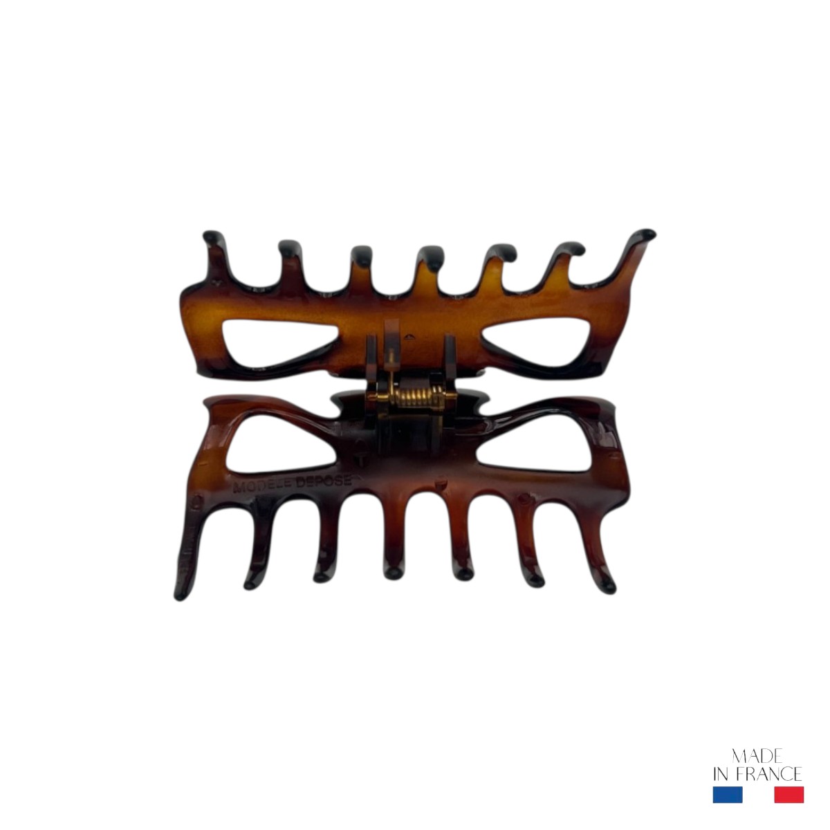 grande pince à cheveux marron injecté 8,5 cm 3-Photoroom