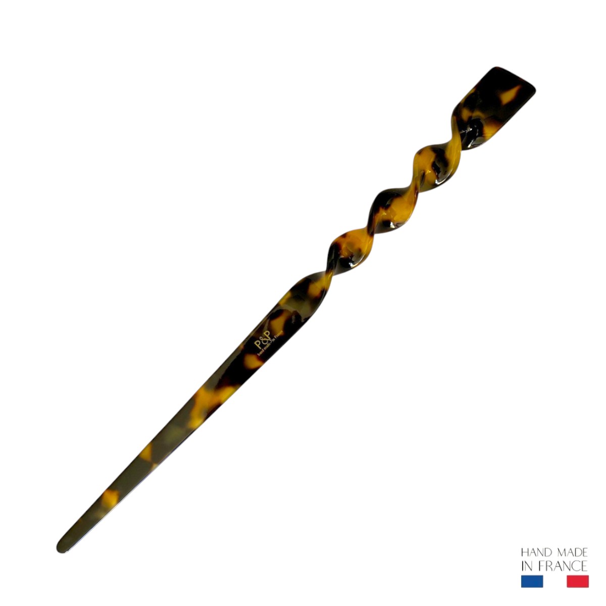 pic à cheveux torsadé 19 cm écaille foncée 2-Photoroom