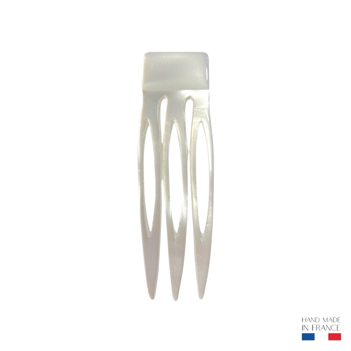 Peigne à cheveux Blanc Nacré - 3 dents