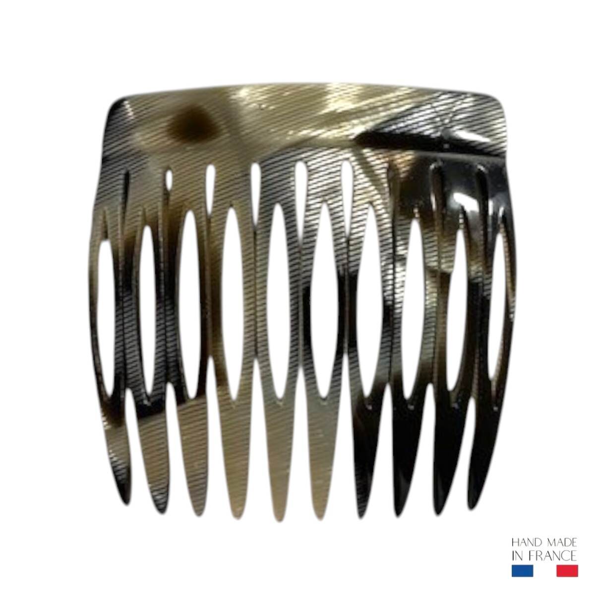 Peigne à cheveux nacré noir et blanc - 10 dents