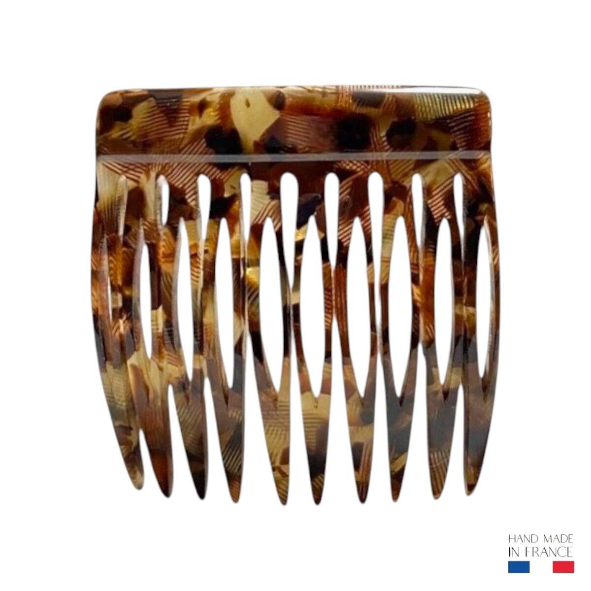 Pince à Cheveux Zenner - Design Zigzag Marbré Or Et Ivoire - Forte Tenue Pour Cheveux épais Ou Fins - Élégante Et Confortable - Usage Quotidien Ou Occasion Spéciale