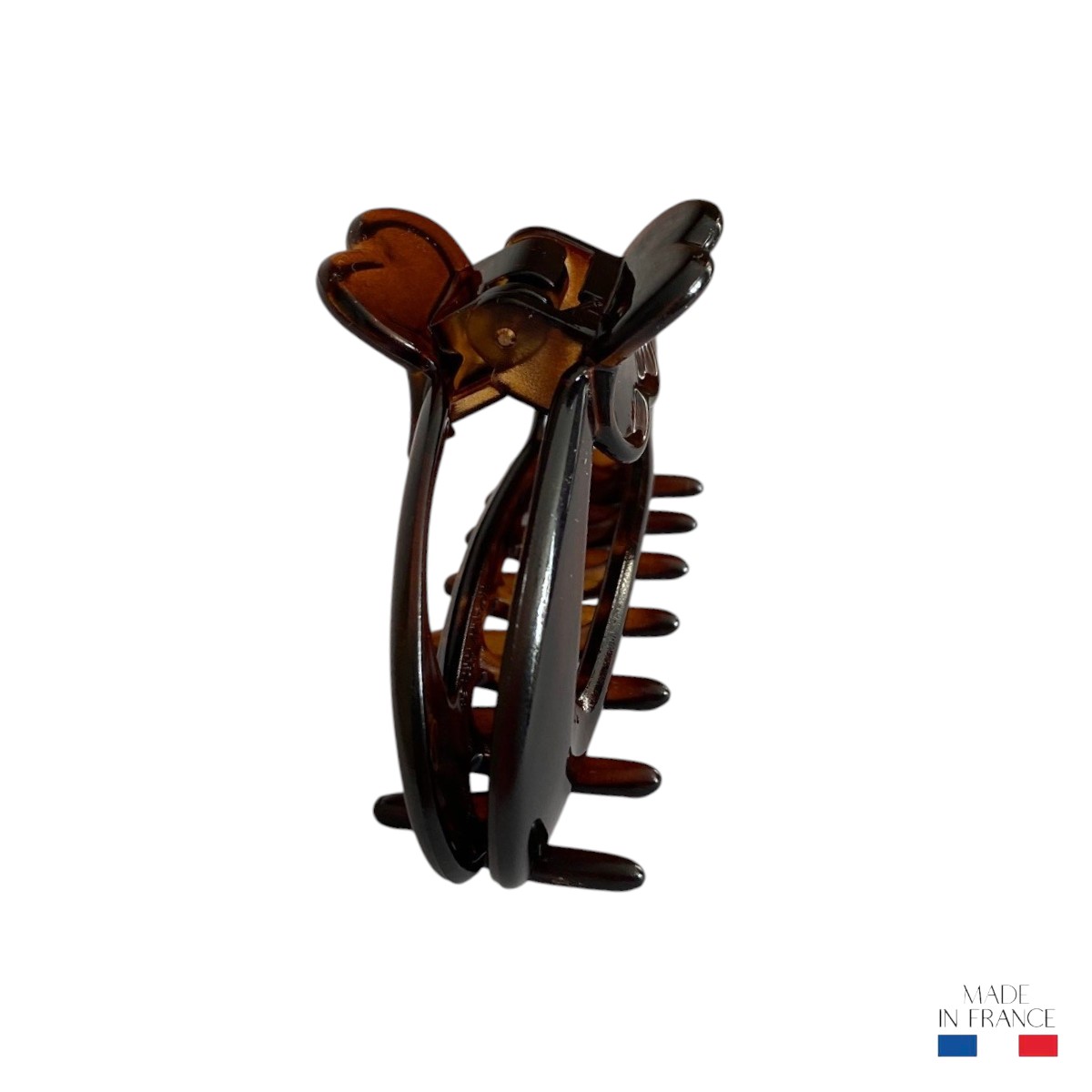 pince à cheveux motif trèfle 8,5 cm vison 2-Photoroom