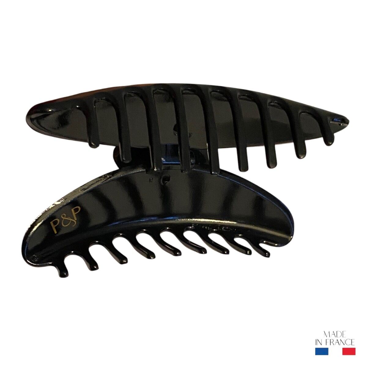 grande pince à cheveux arquée 11 cm noir 4