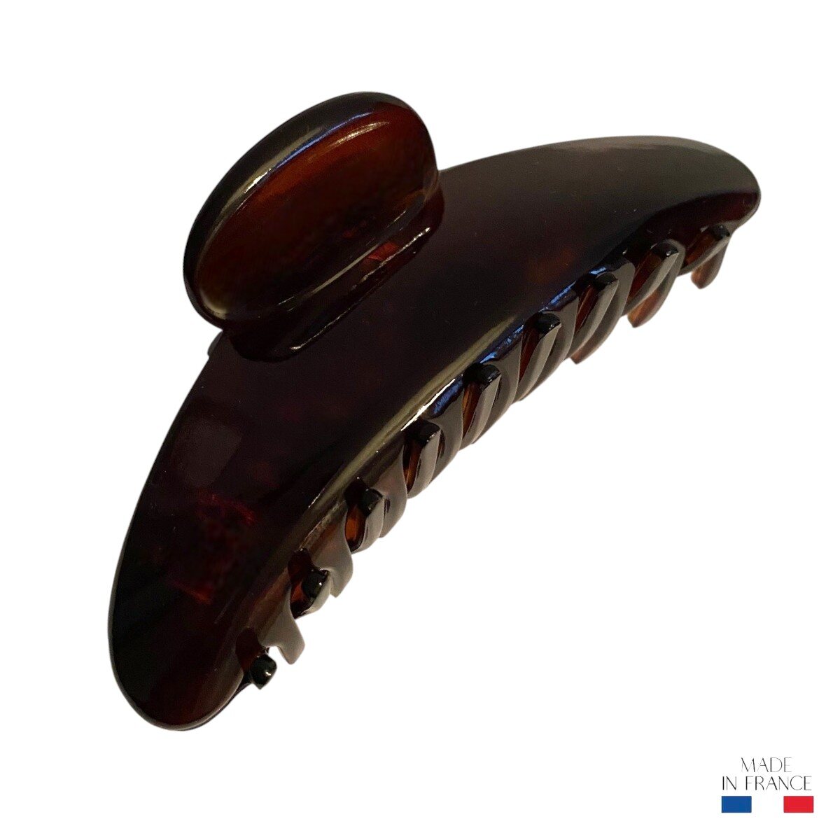 Grande pince à cheveux arquée vison 11 cm