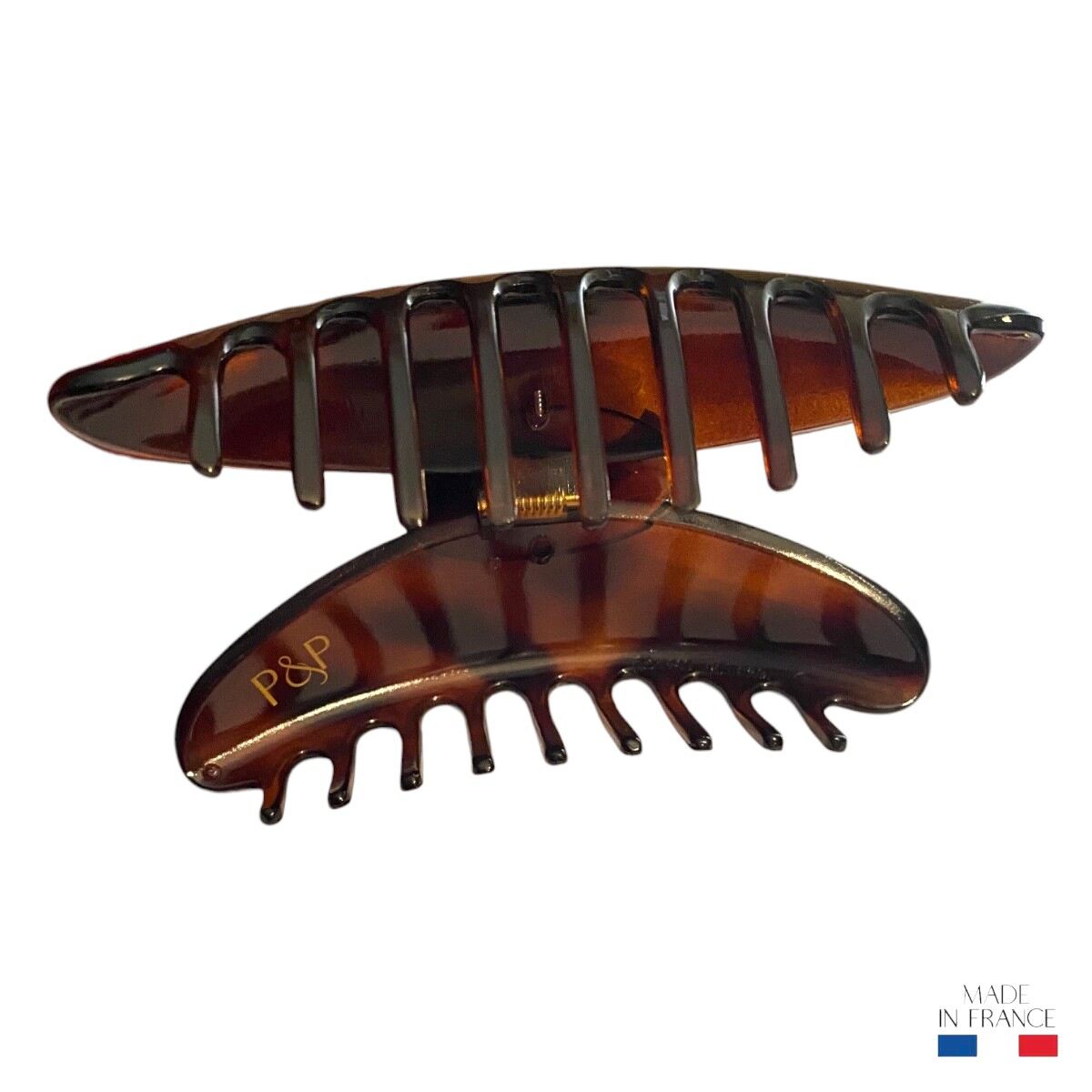grande pince à cheveux arquée 11 cm vison 4
