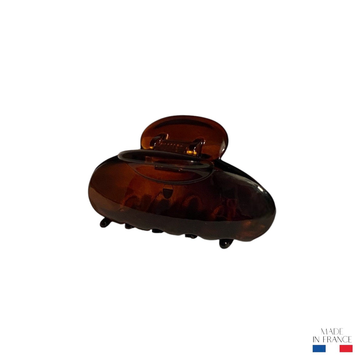 Pince à cheveux bombée vison 6 cm