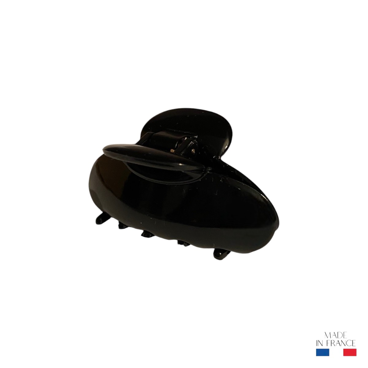 Pince à cheveux bombée noire 6 cm