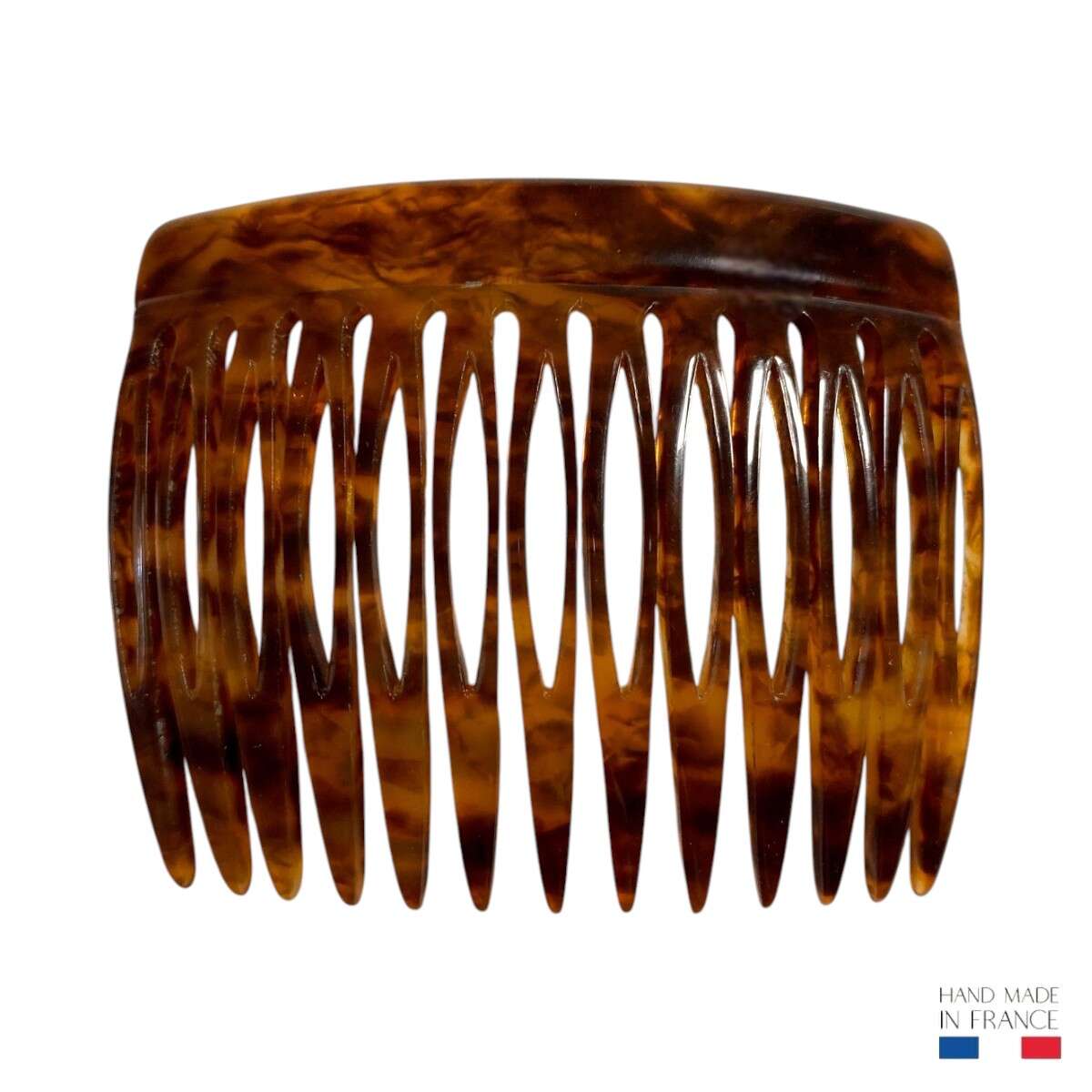 Peigne à cheveux écaille caramel - 13 dents