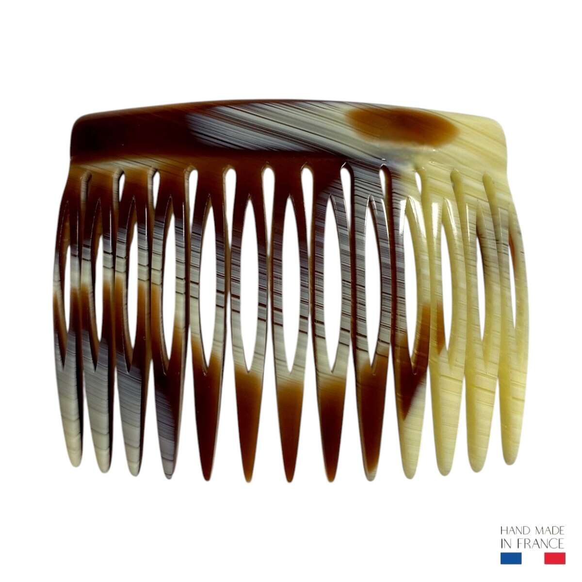 Peigne à cheveux corne marron - 13 dents