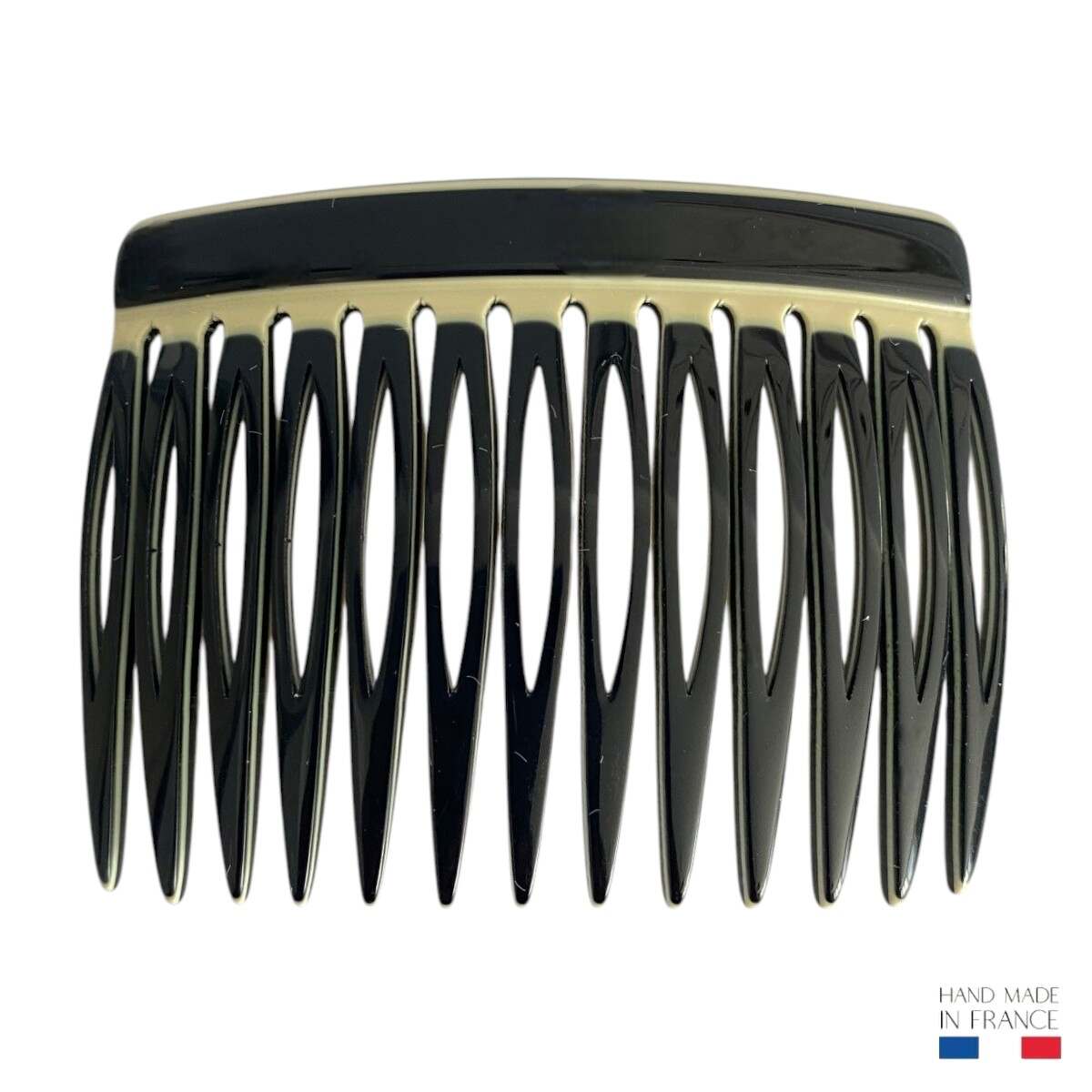 Peigne à cheveux noir et beige - 13 dents