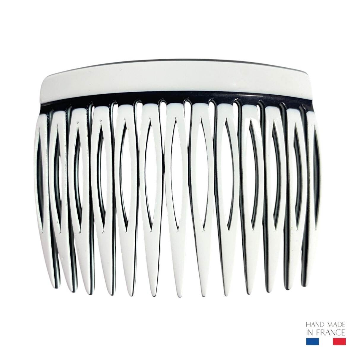 Peigne à cheveux blanc et noir - 13 dents