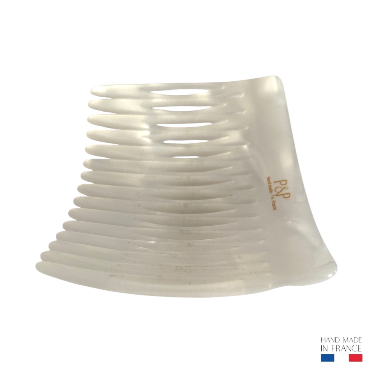 peigne à cheveux 15 dents blanc nacré 4