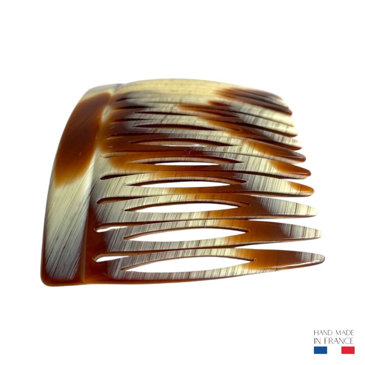 peigne à cheveux 15 dents corne marron 3