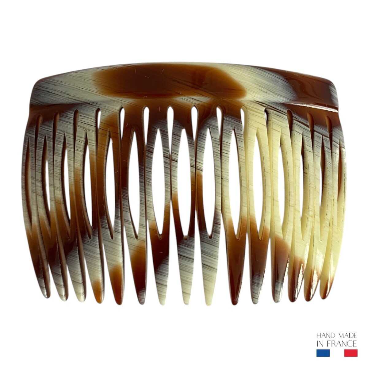 Peigne à cheveux corne marron - 15 dents