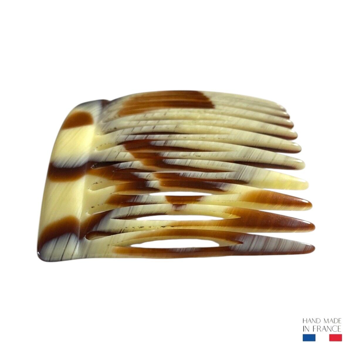 peigne à cheveux 18 dents corne marron 3