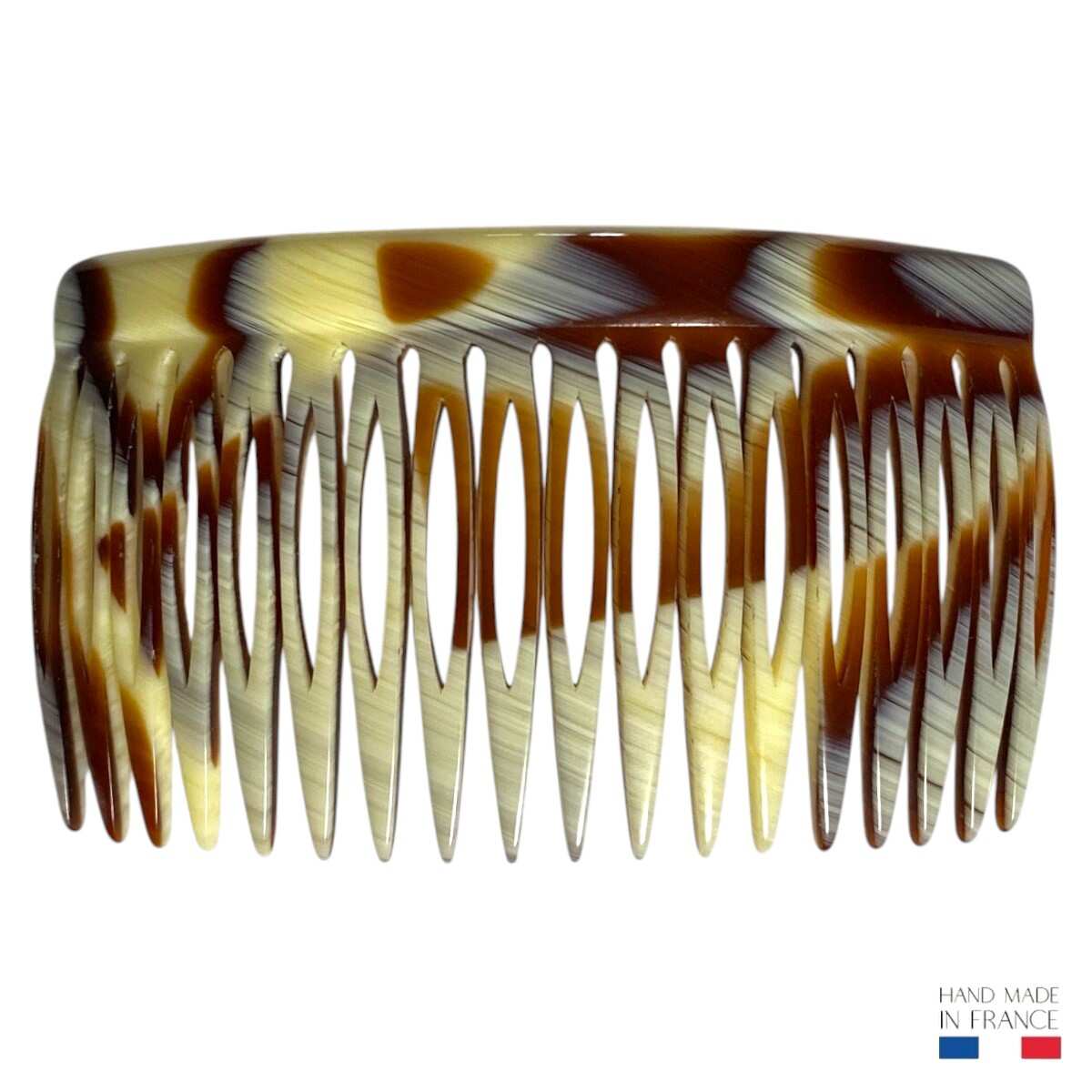 Peigne à cheveux corne marron - 18 dents