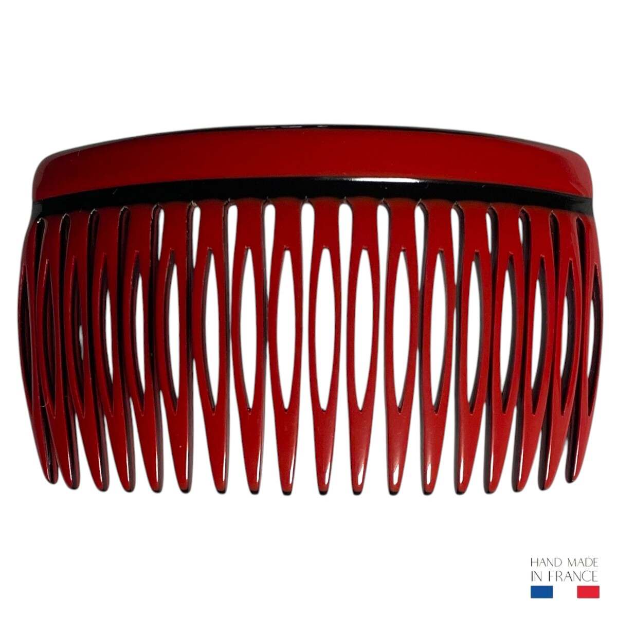 Peigne à cheveux rouge et noir - 18 dents