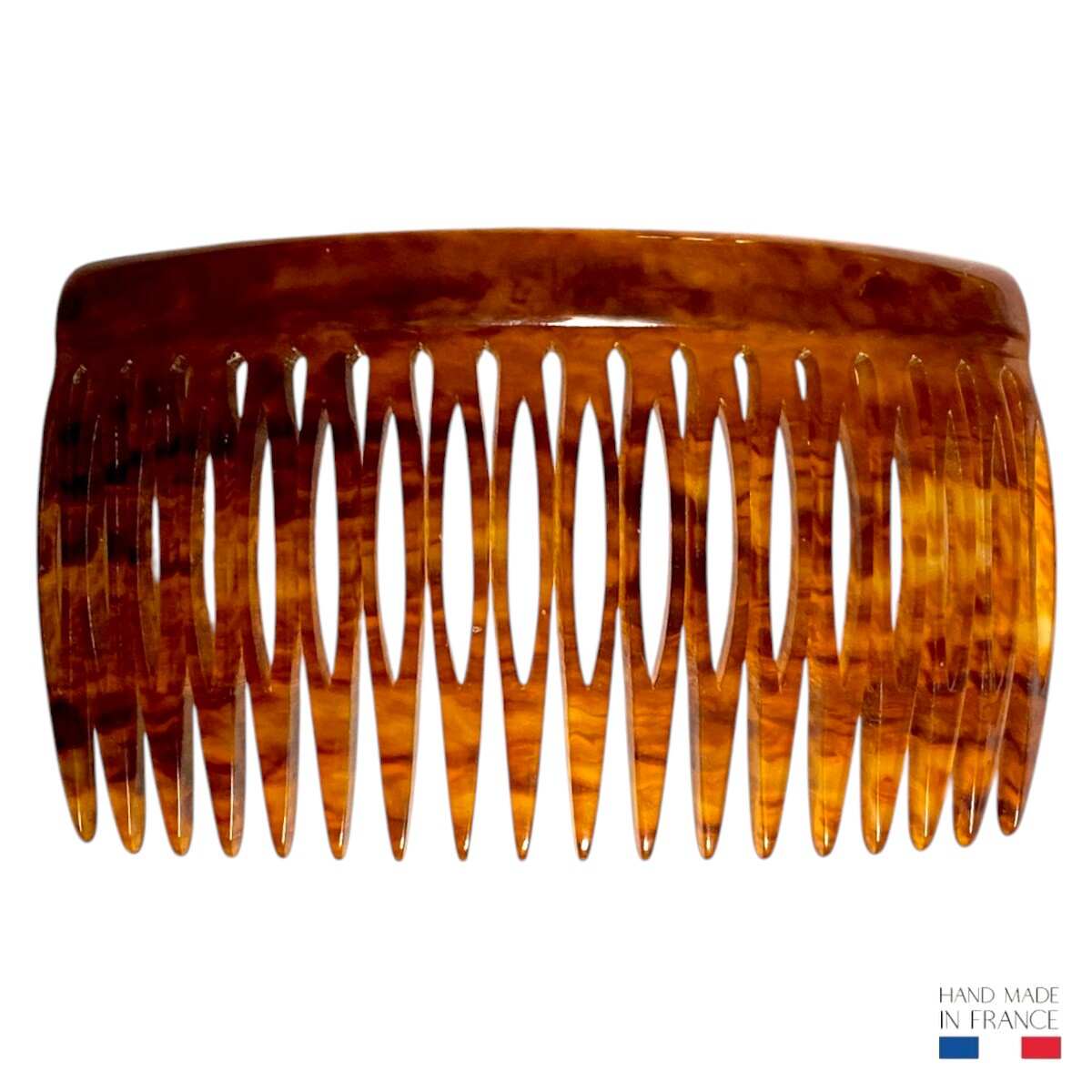 Peigne à cheveux écaille caramel - 18 dents