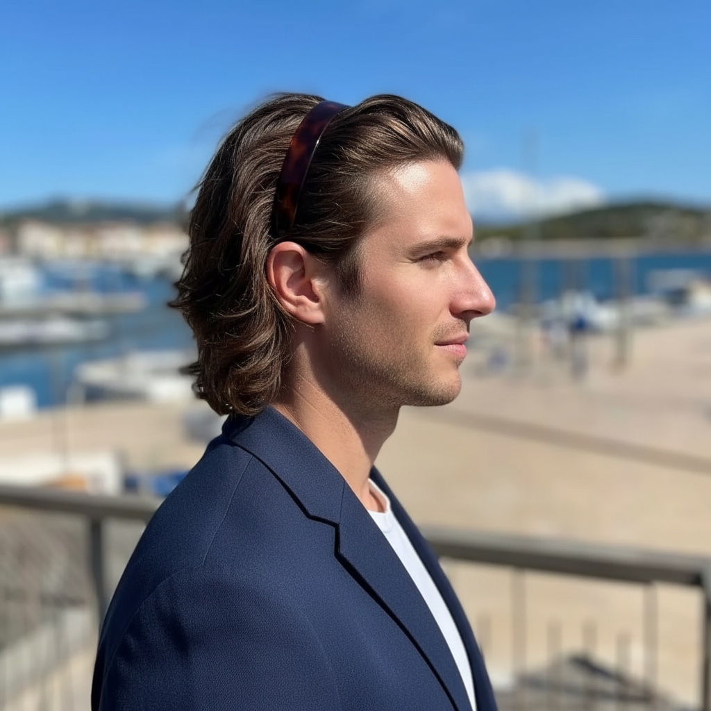 Serre-tête homme en acétate 2 cm – Fabriqué en France