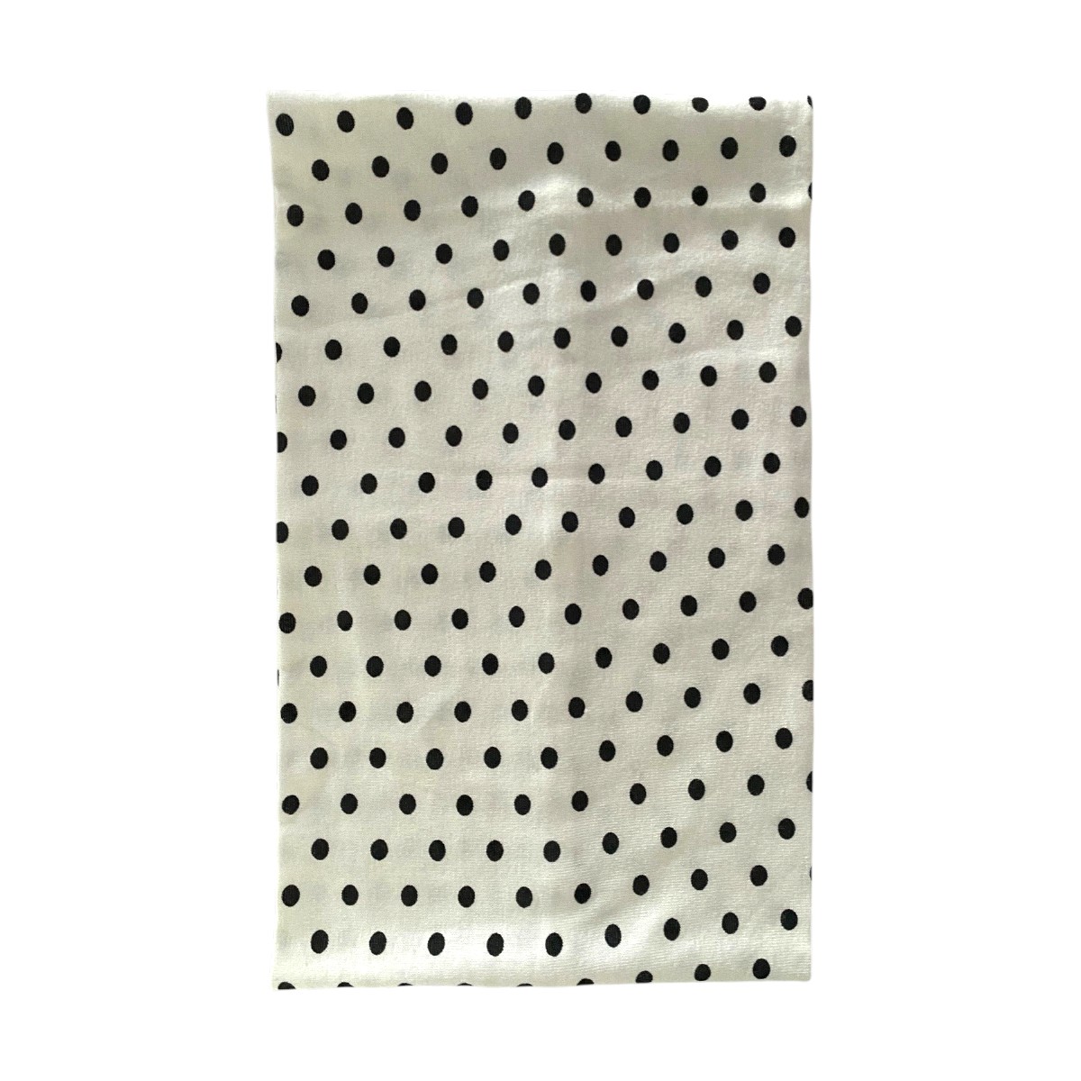 Bandeau cheveux large blanc à pois noirs
