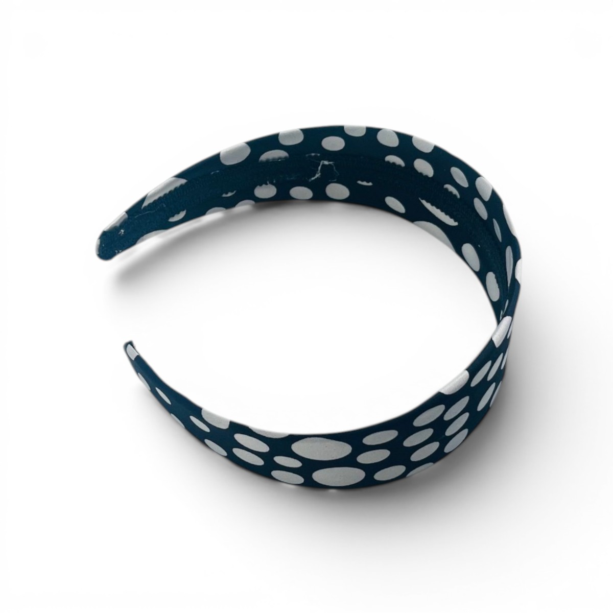 serre tete tissu A POIS NOIT ET BLANC3