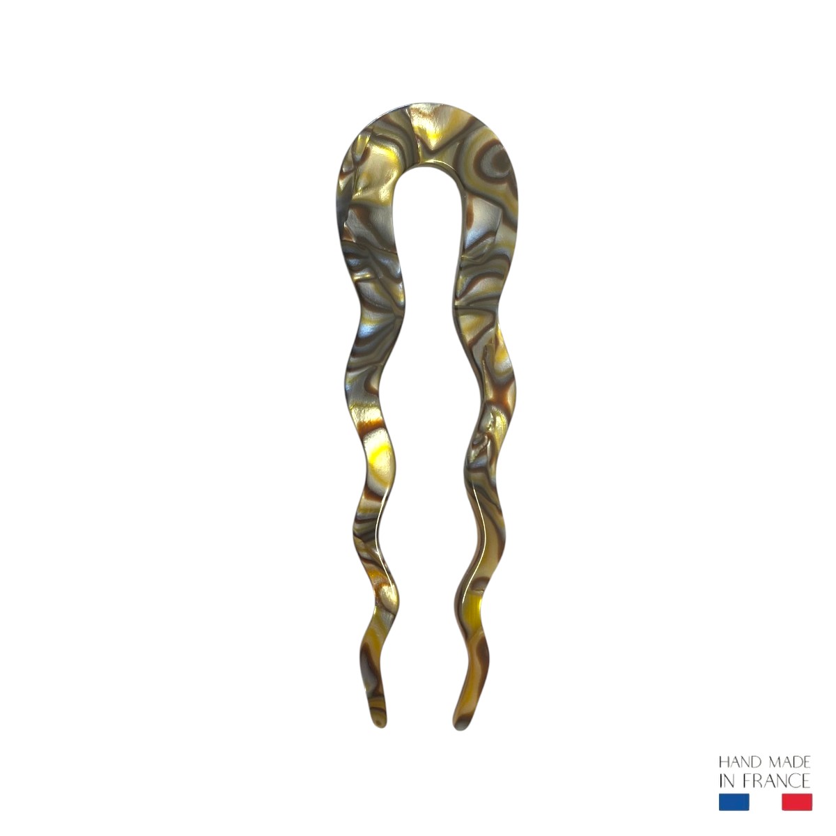Épingle à chignon ondulée en acétate – 10 cm