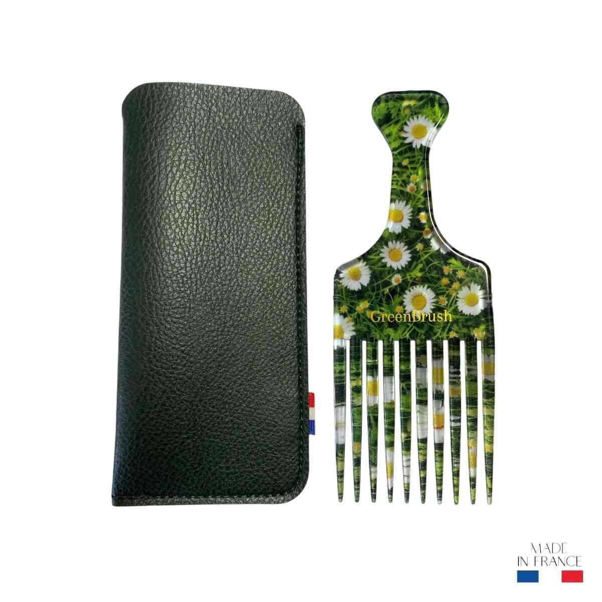 peigne-afro-motif-marguerites-acetate-fabrication-francaise-etui