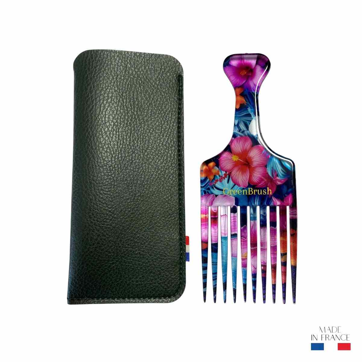 peigne-afro-motif-fleurs-tiare-acetate-fabrication-francaise-etui