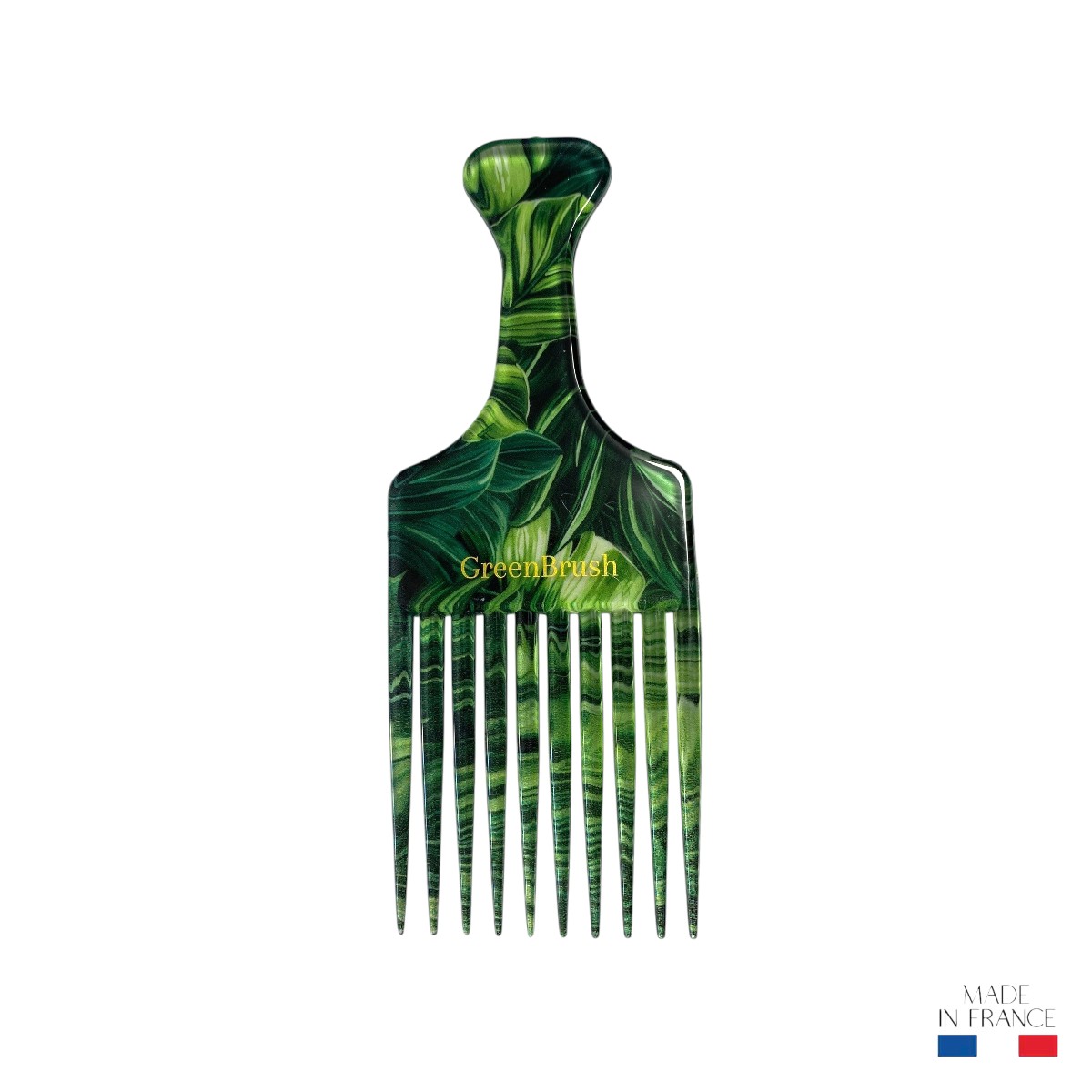 Peigne afro motif jungle en acétate