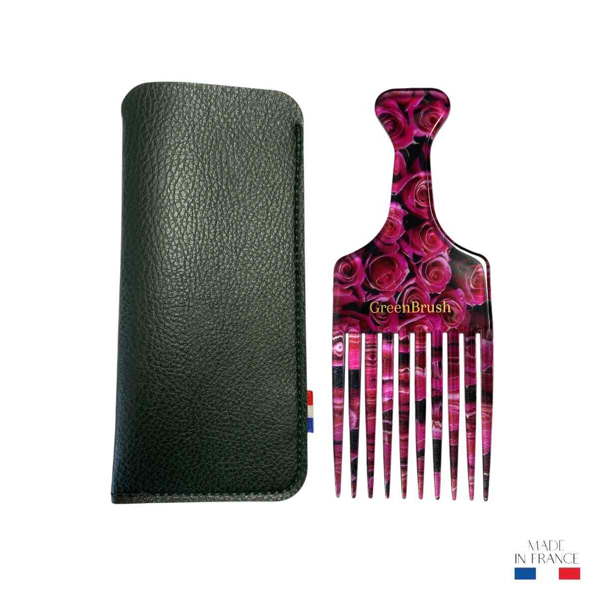peigne-afro-motif-roses-acetate-fabrication-francaise-etui