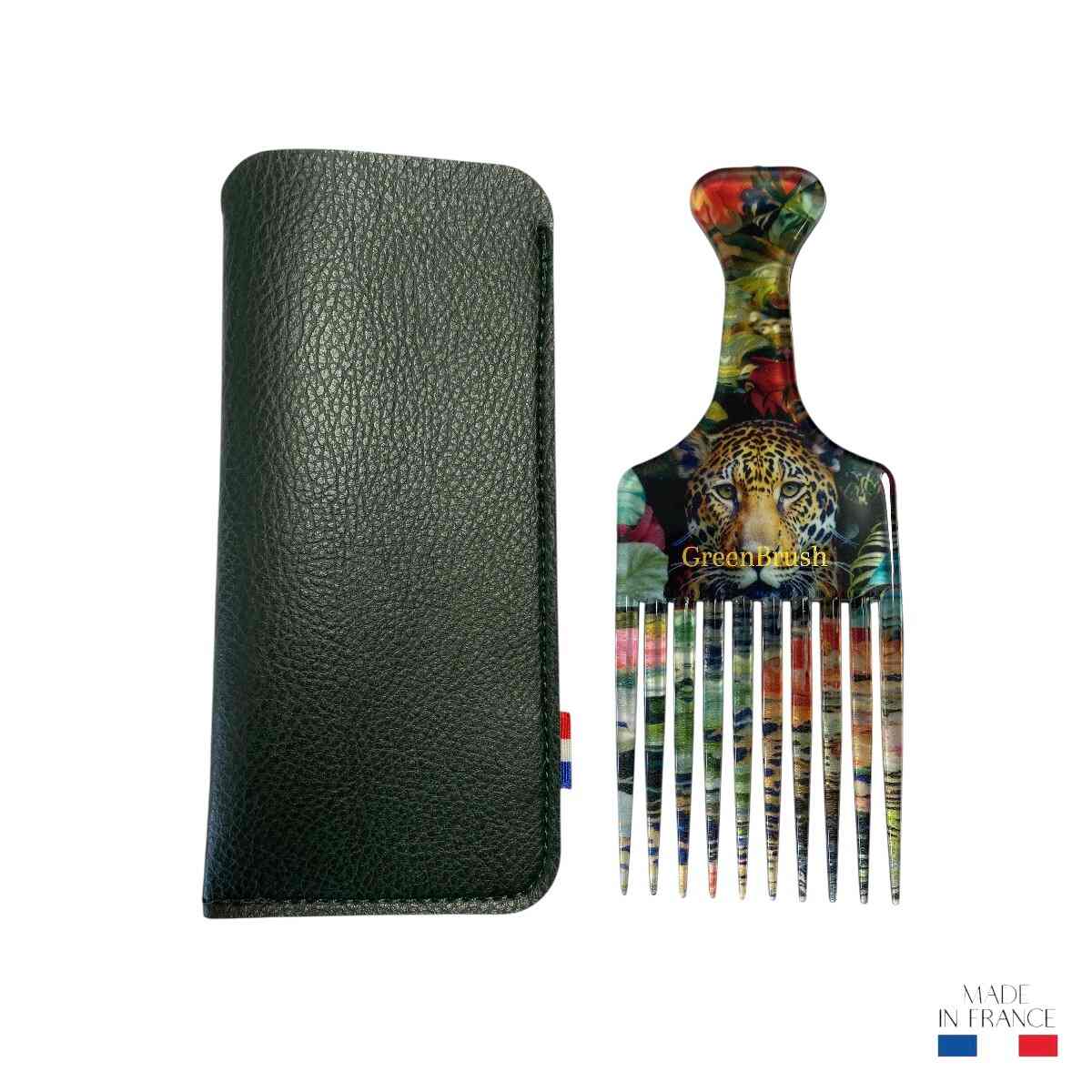 peigne-afro-motif-jaguar-acetate-fabrication-francaise-etui