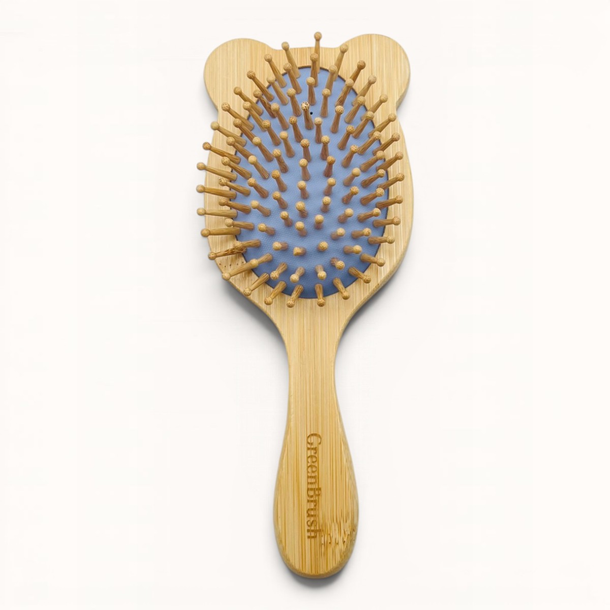 Brosse enfant ourson bleue en bambou à picots