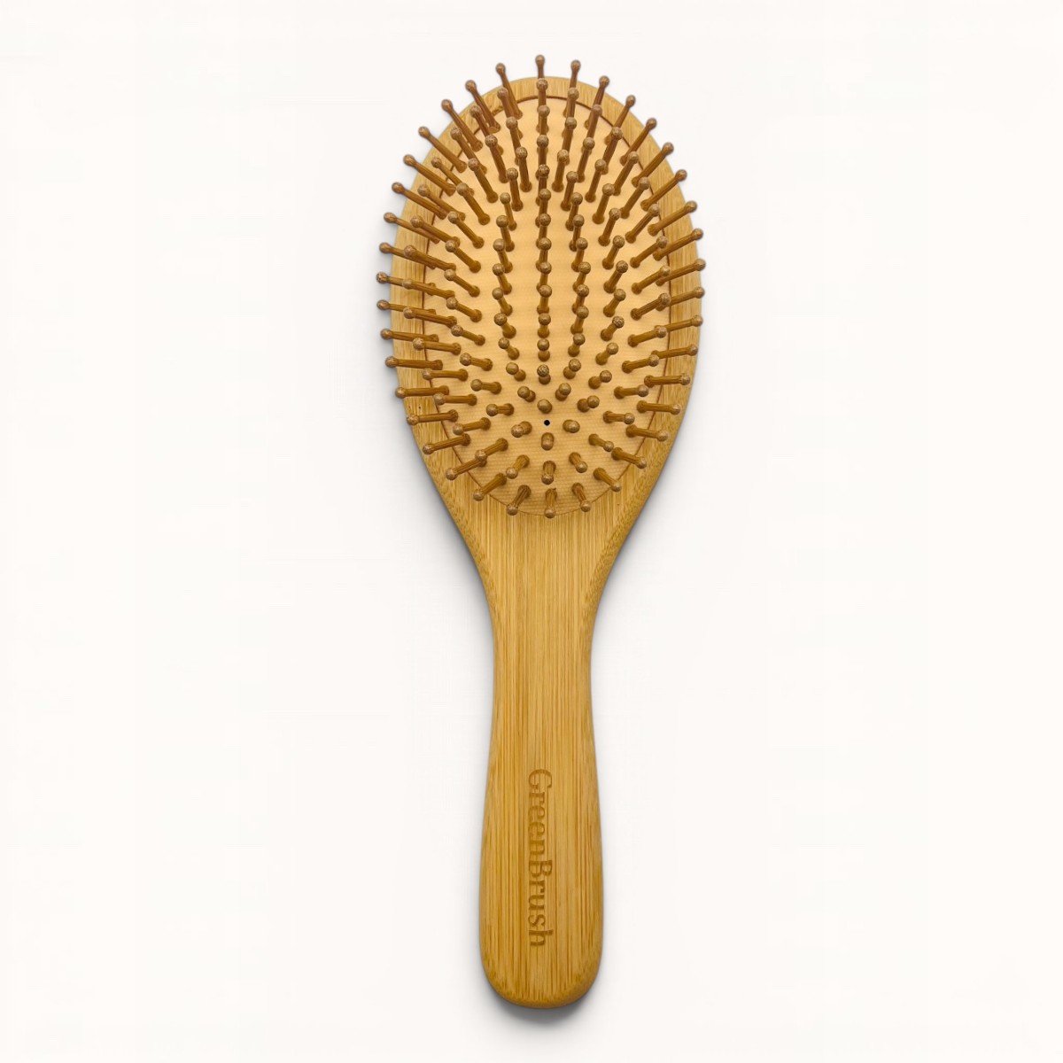Grande brosse plate ovale en bambou à picots