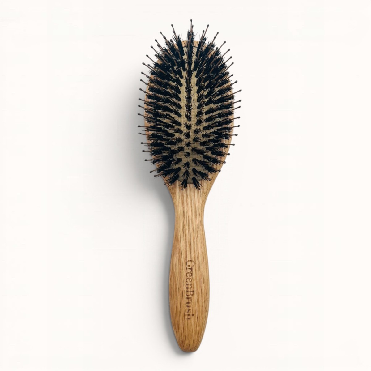 Brosse ovale pneumatique en chêne mixte poils de sanglier et nylon