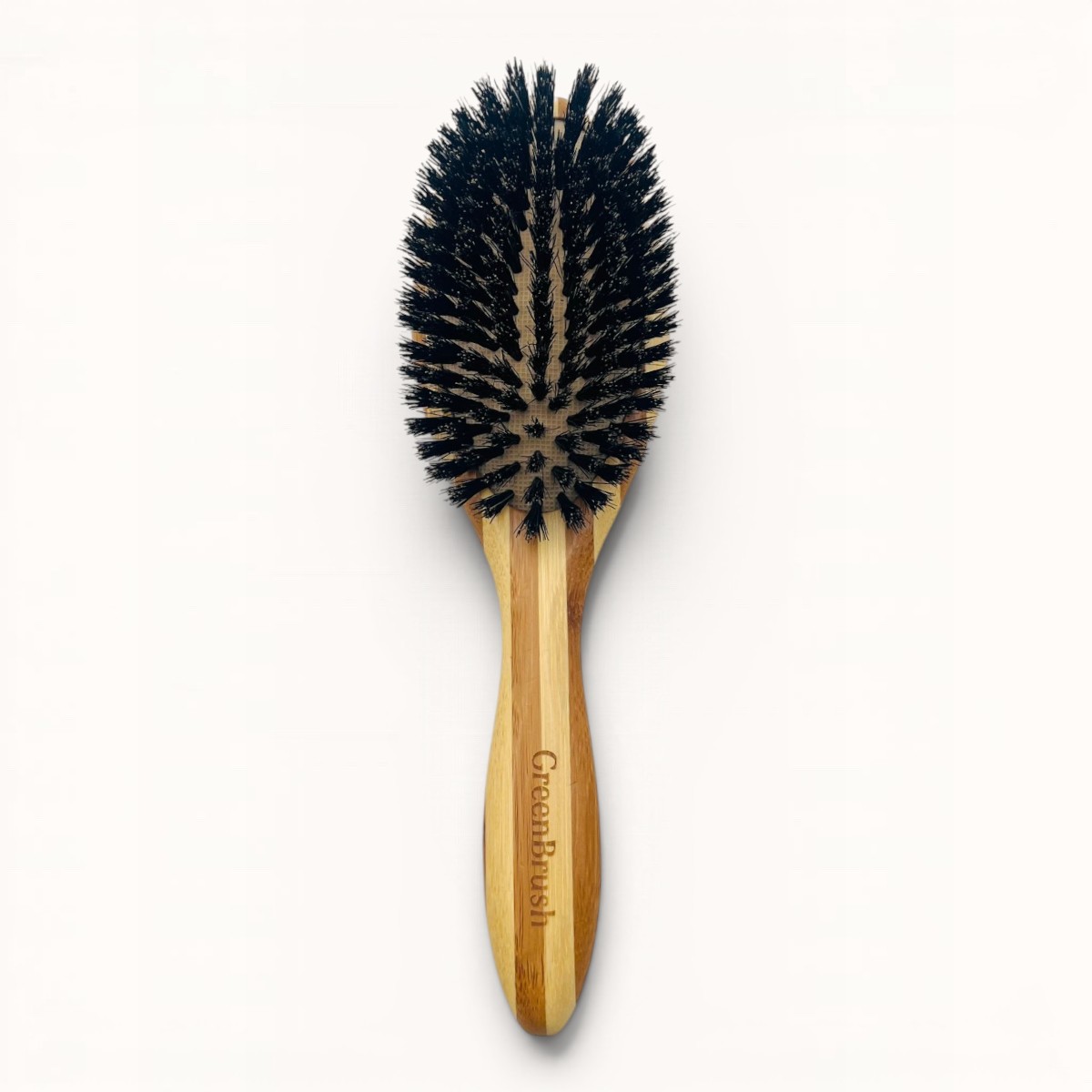 Brosse pneumatique ovale en bambou bicolore et poils de sanglier