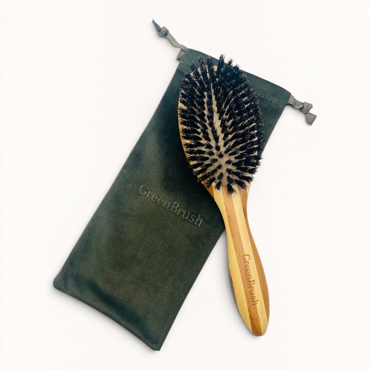 BROSSE A CHEVEUX OVALE BOIS POIL DE SANGLIER RAYEE12