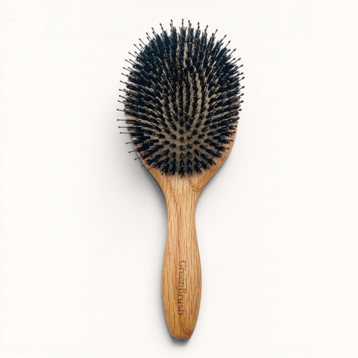 Grande brosse pneumatique ovale en chêne mixte poils de sanglier et nylon