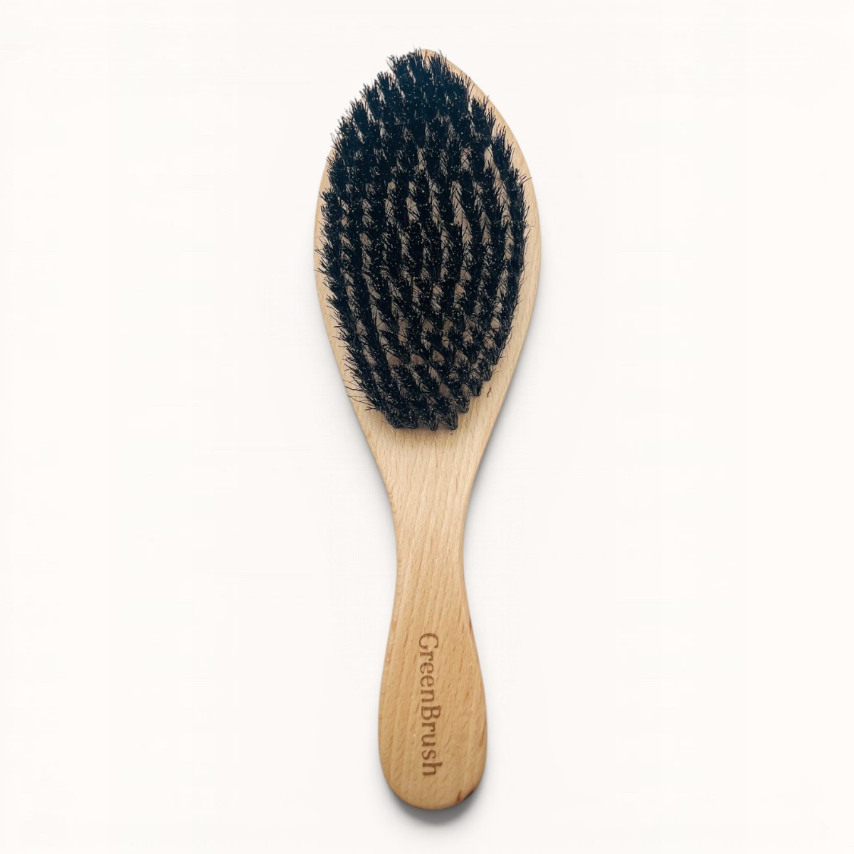 Brosse à barbe en bois naturel et poils de sanglier avec manche