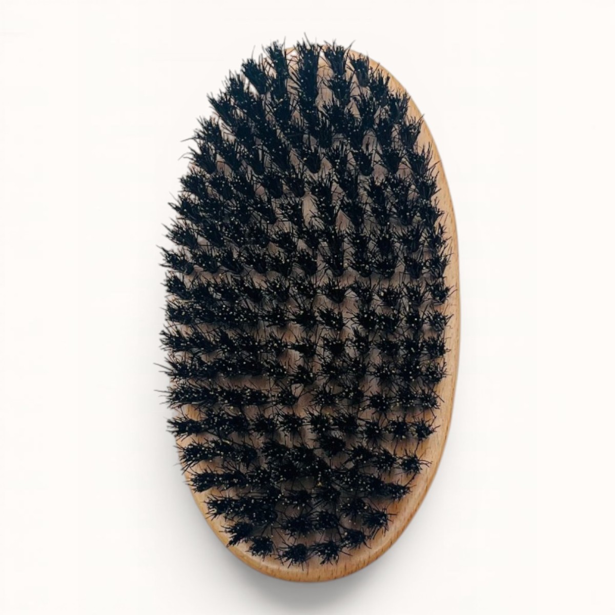 Brosse à barbe compacte sans manche en bois naturel et poils de sanglier