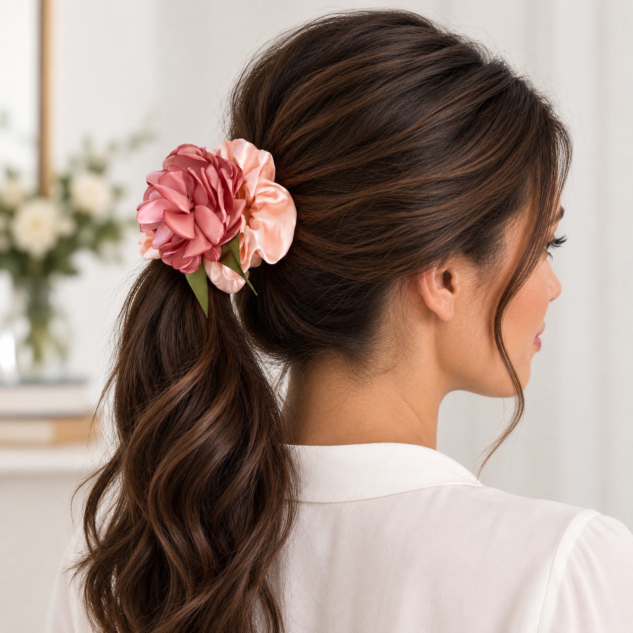 chouchou-cheveux-peche-fleur-decorative-porte