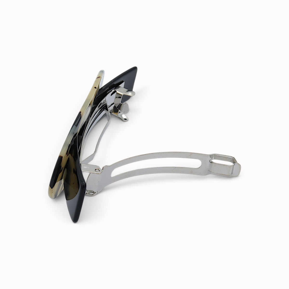 Barrette à cheveux Constance écaille foncée, vue de profil