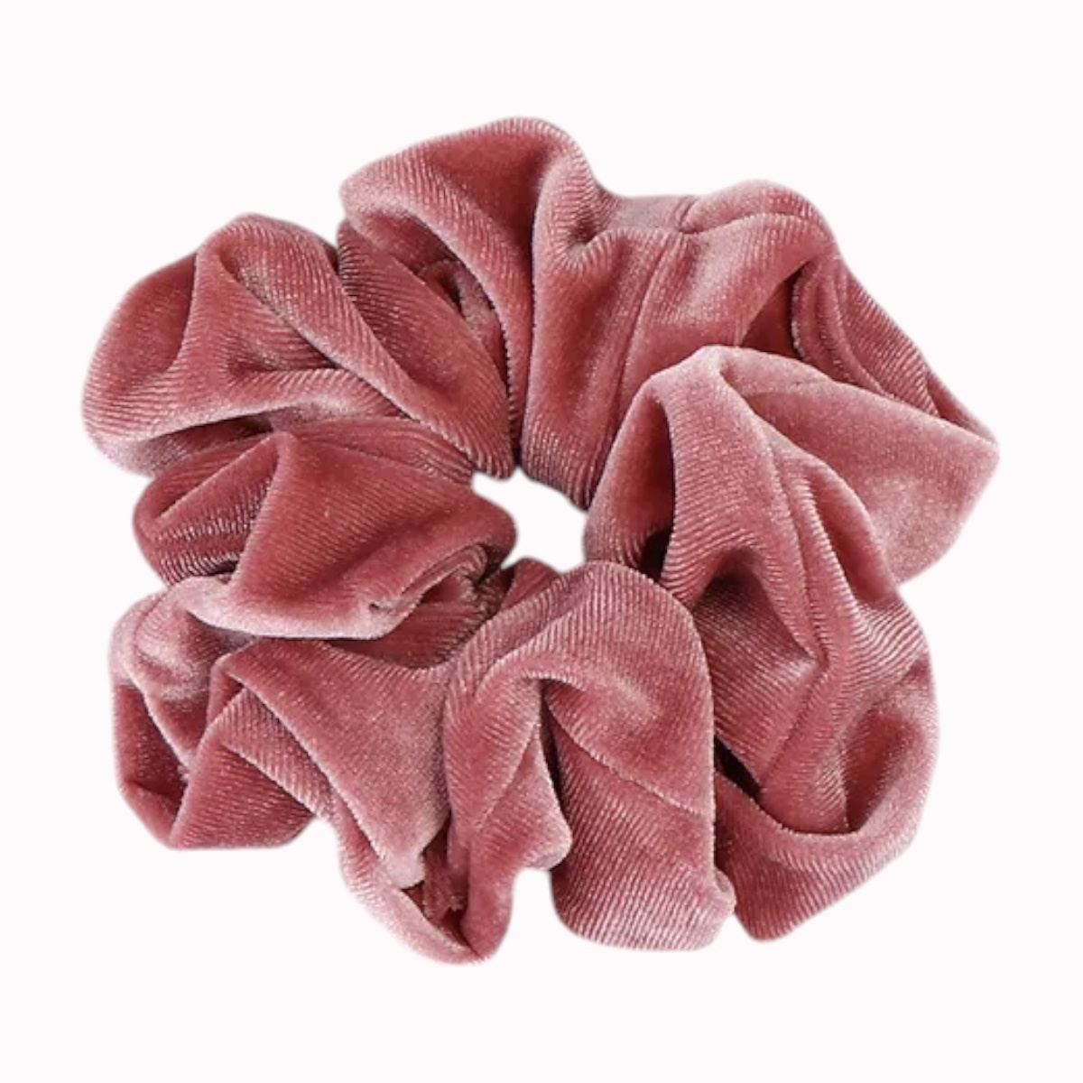 Chouchou cheveux velours large rose
