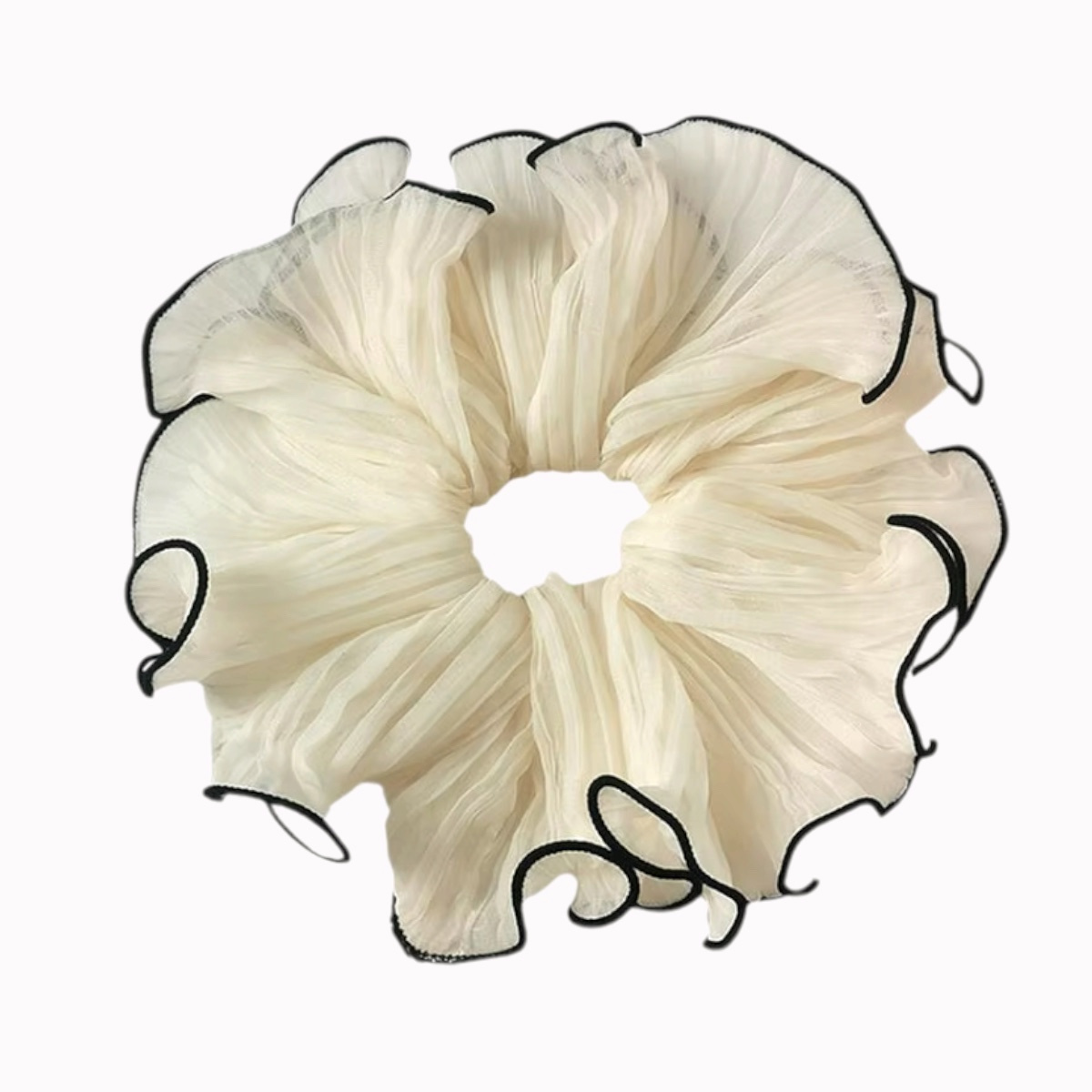 Chouchou cheveux plisse blanc 17cm